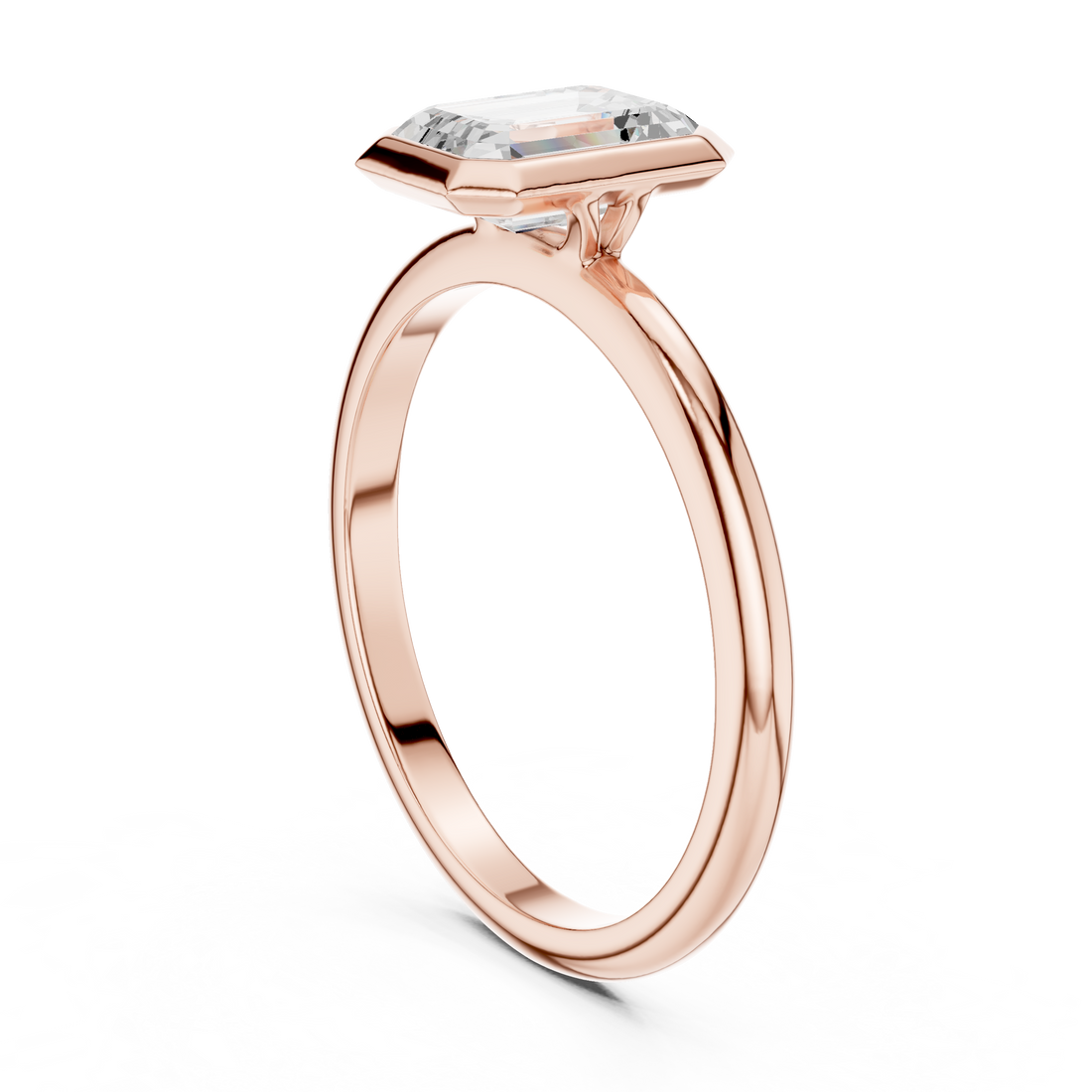 DDLR-1075 - Solitaire Emerald Ring - White Gold
