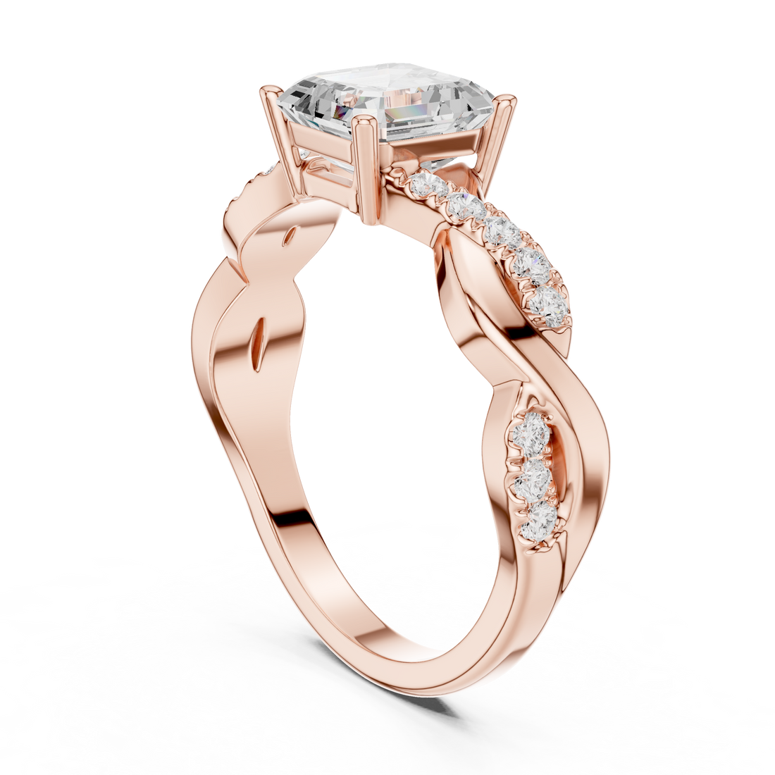 DDLR-1112 - Solitaire Asscher Ring - White Gold