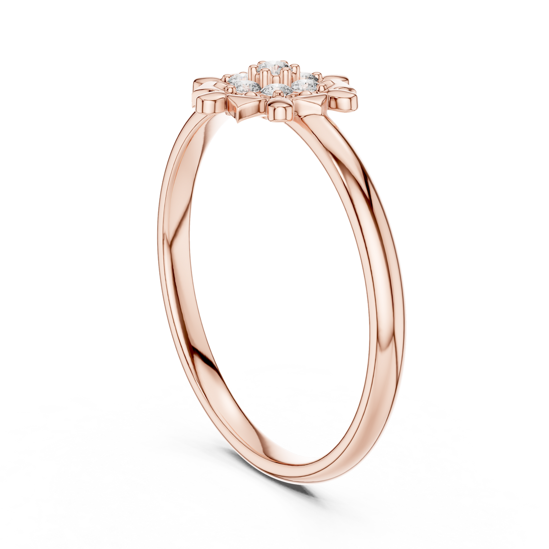 1 (379) - Fashion Round Ring - White Gold
