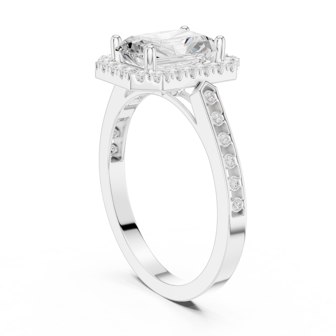 DDLR-349 RA - Halo Radiant Ring - White Gold
