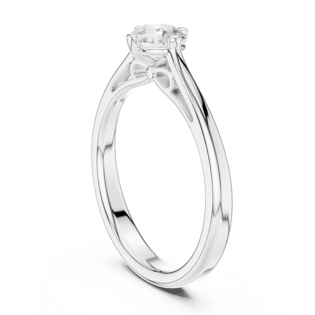 DDLR-557 - Solitaire Round Ring - White Gold
