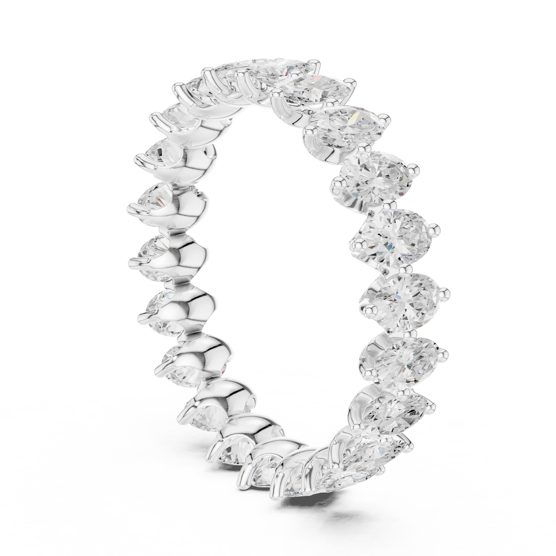 DDLR-374 - Eternity Oval Ring - White Gold