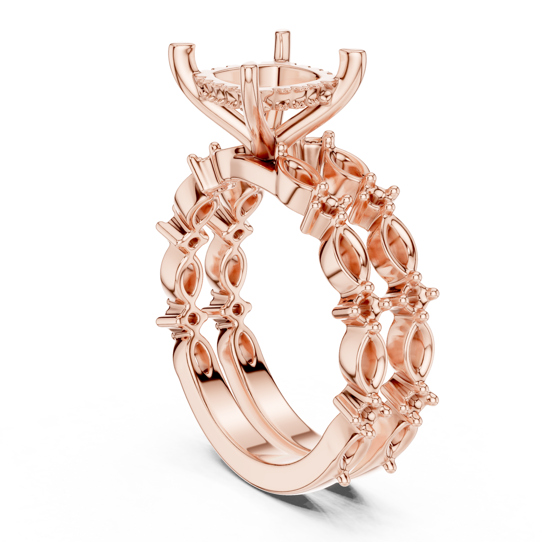 DDLR-301-CU - Solitaire Cushion Ring - White Gold