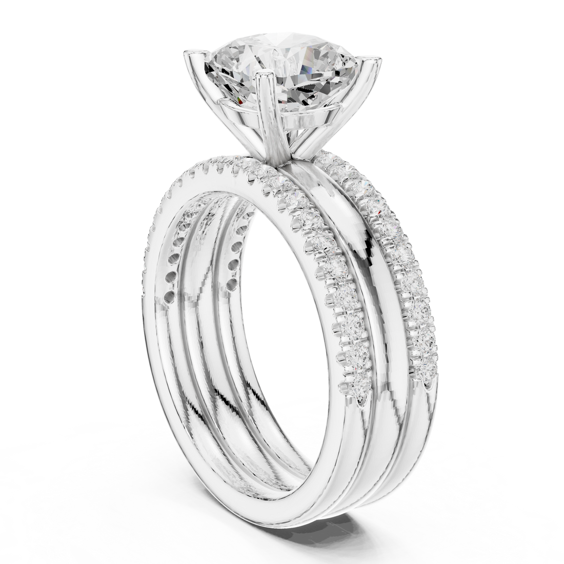 DDLR-302 - Solitaire Cushion Ring - White Gold