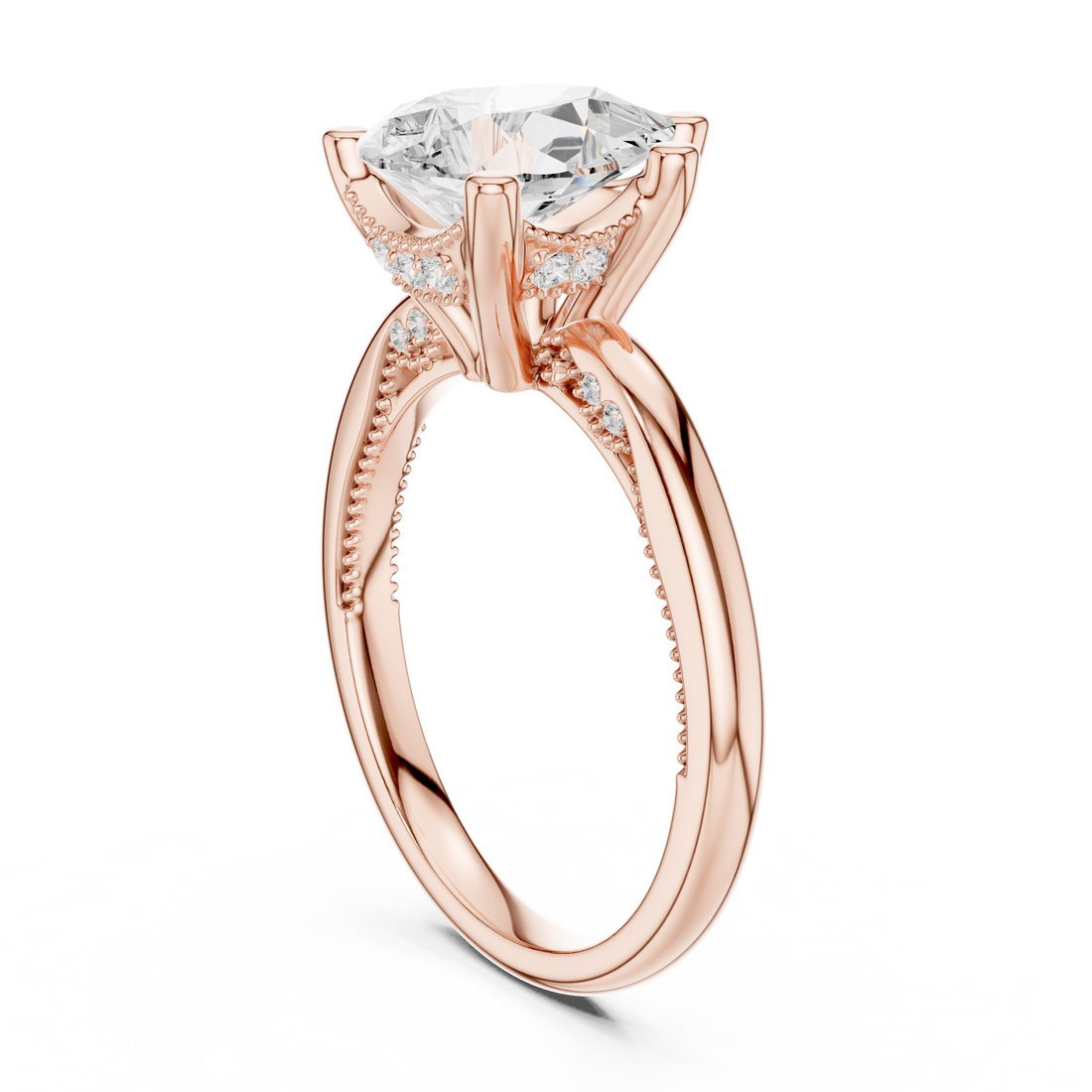 DDLR-175 - PE - Solitaire Pear Ring - White Gold