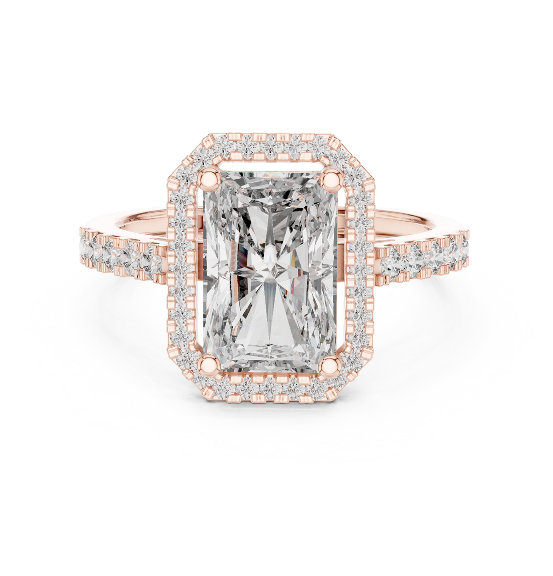 Halo Ring - Radiant | FDF - Rose Gold