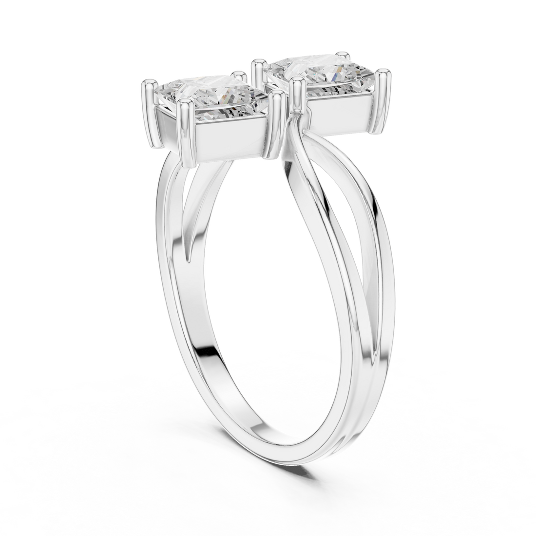 DDLR-519 - Bypass Princess Ring - White Gold