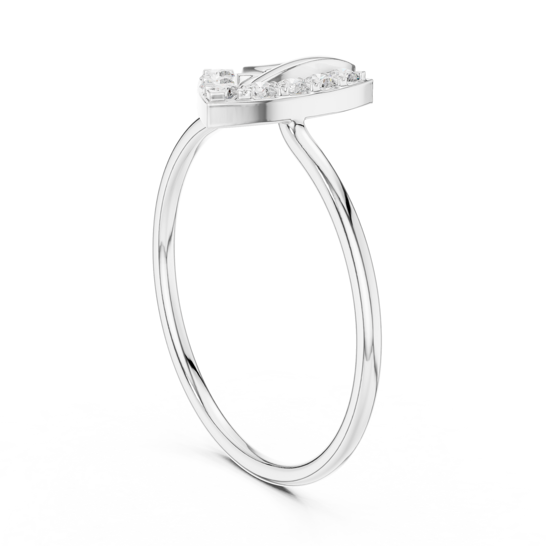 HLR-229 - Fashion Round Ring - White Gold
