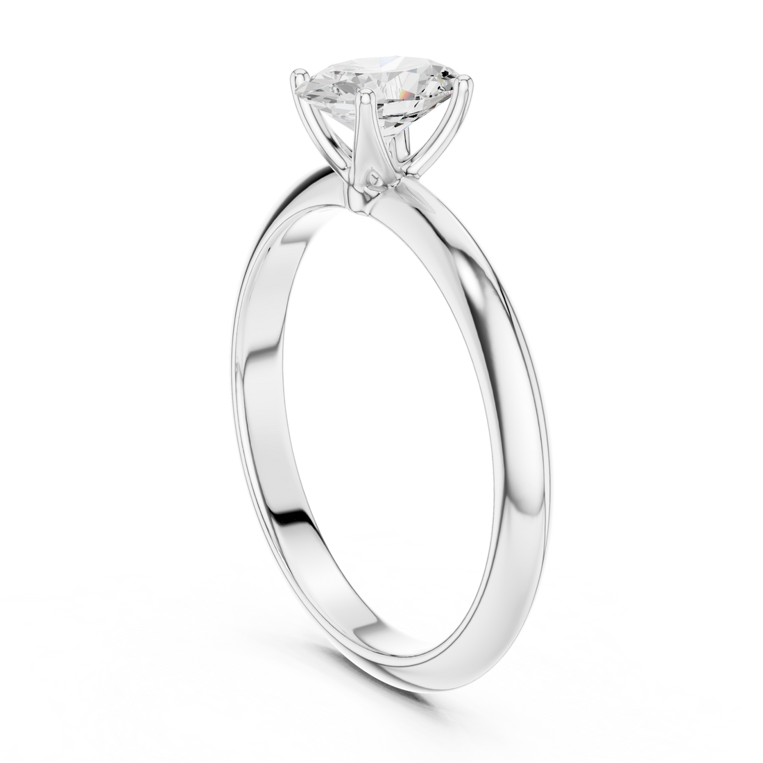 DDLR-146-OV - Solitaire Oval Ring - White Gold