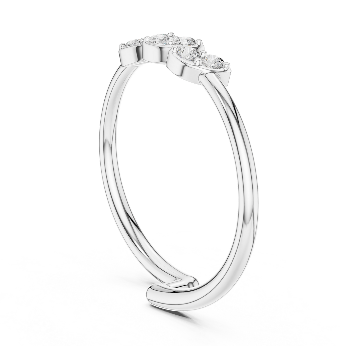1 (234) - Fashion Round Ring - White Gold