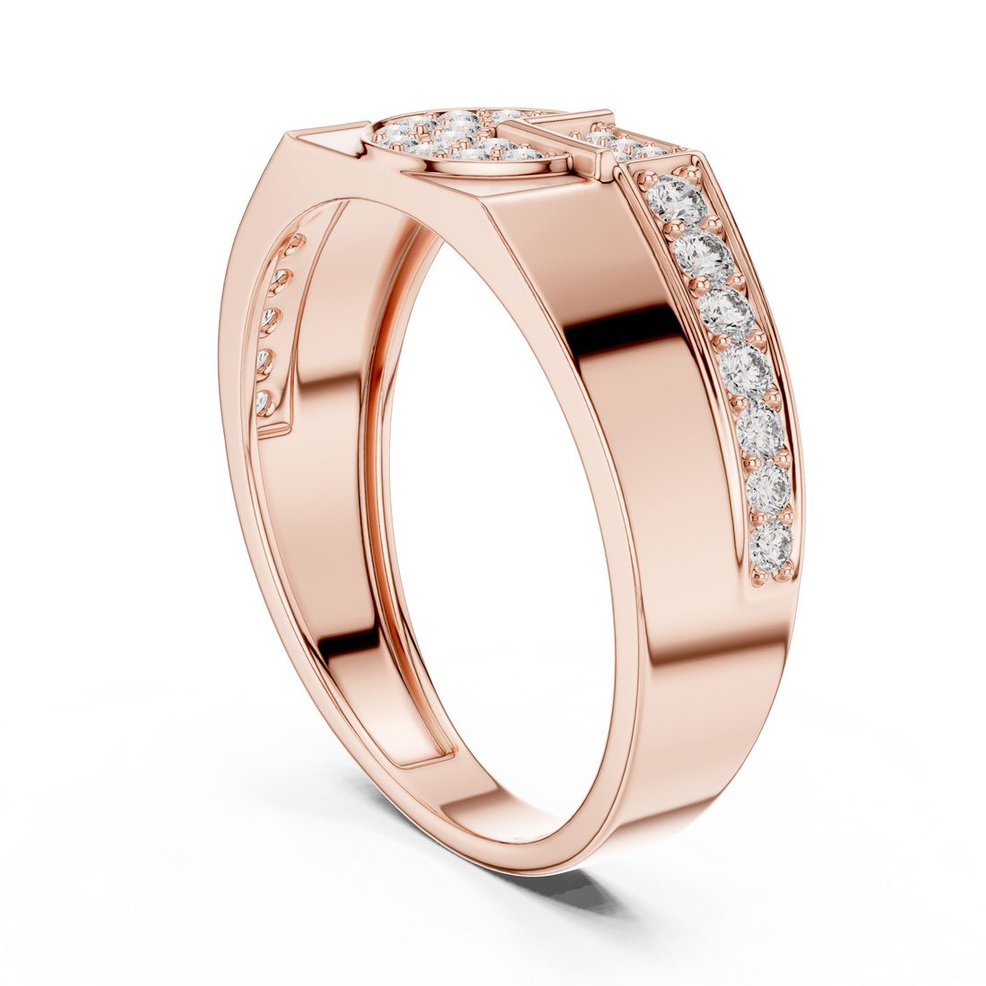 LR-01 (35) - Fashion Round Ring - White Gold