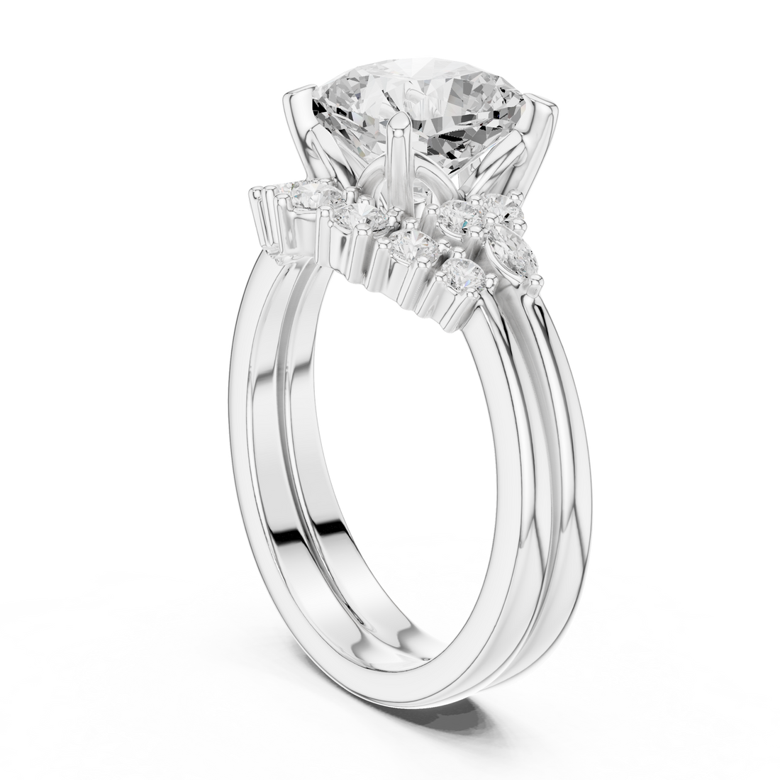 DDLR-440 - Fashion Cushion Ring - White Gold