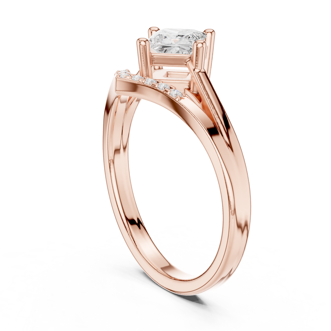 DDLR-477 - Solitaire Princess Ring - White Gold