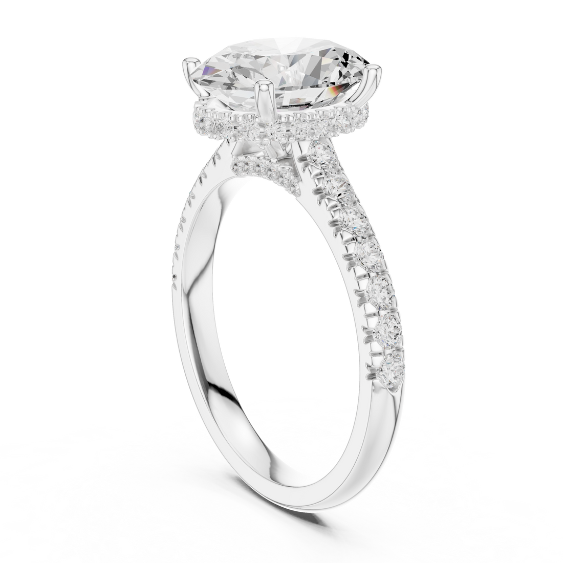 DDLR-258-OV - Solitaire Oval Ring - White Gold