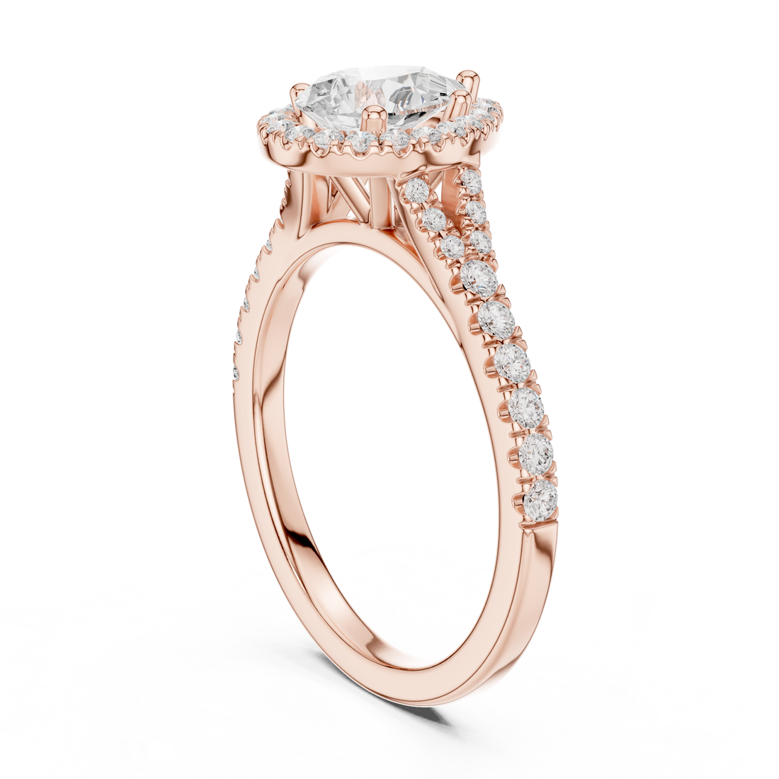 DDLR-911 - Halo Pear Ring - White Gold