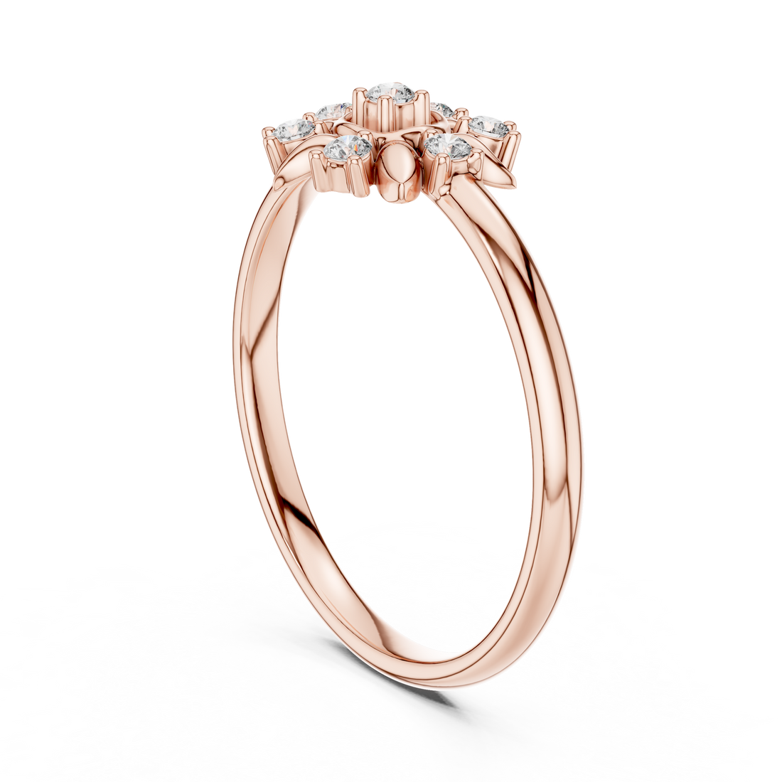 1 (418) - Fashion Round Ring - White Gold