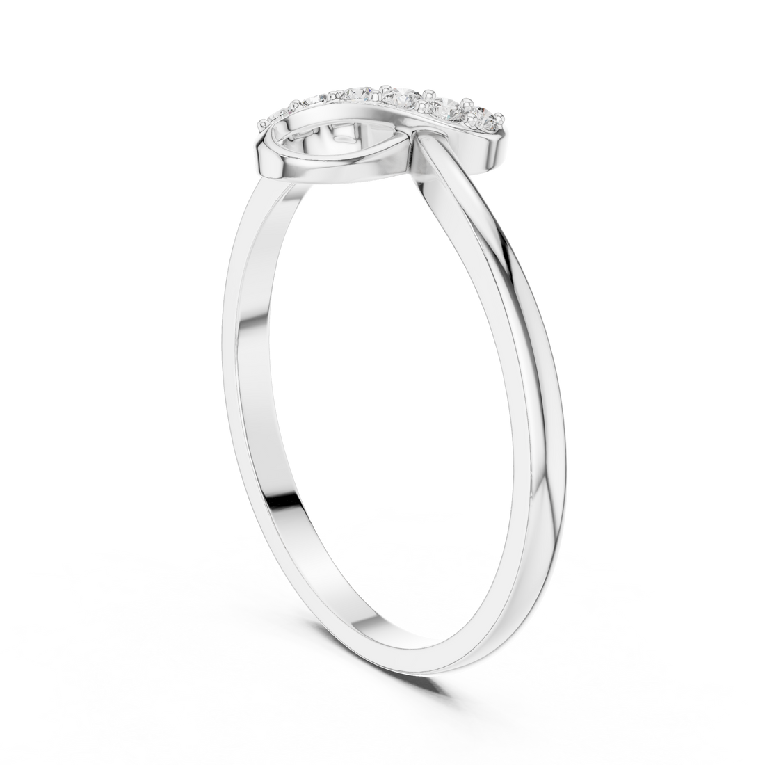 1 (182) - Fashion Round Ring - White Gold