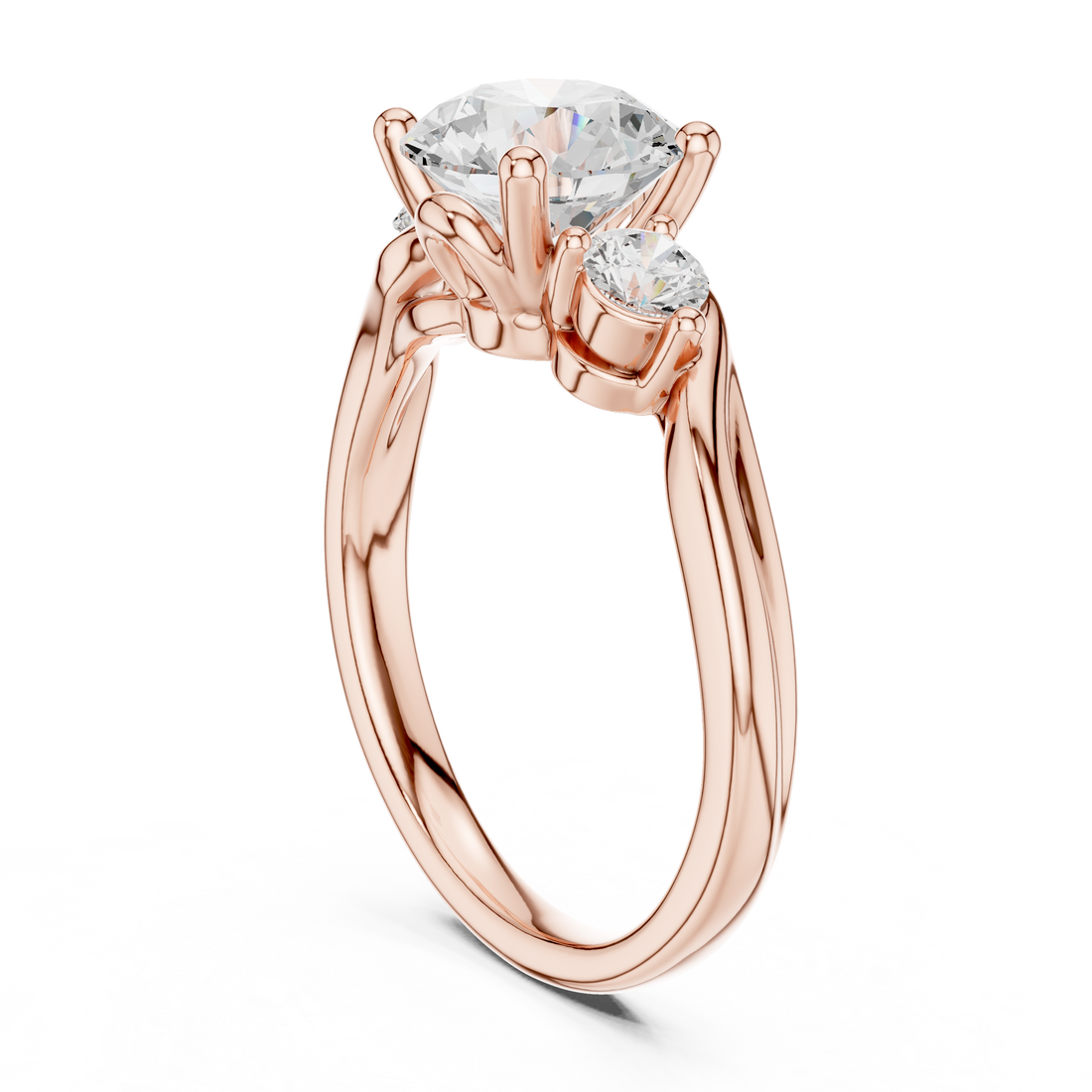 DDLR-272 - Three Stone Round Ring - White Gold