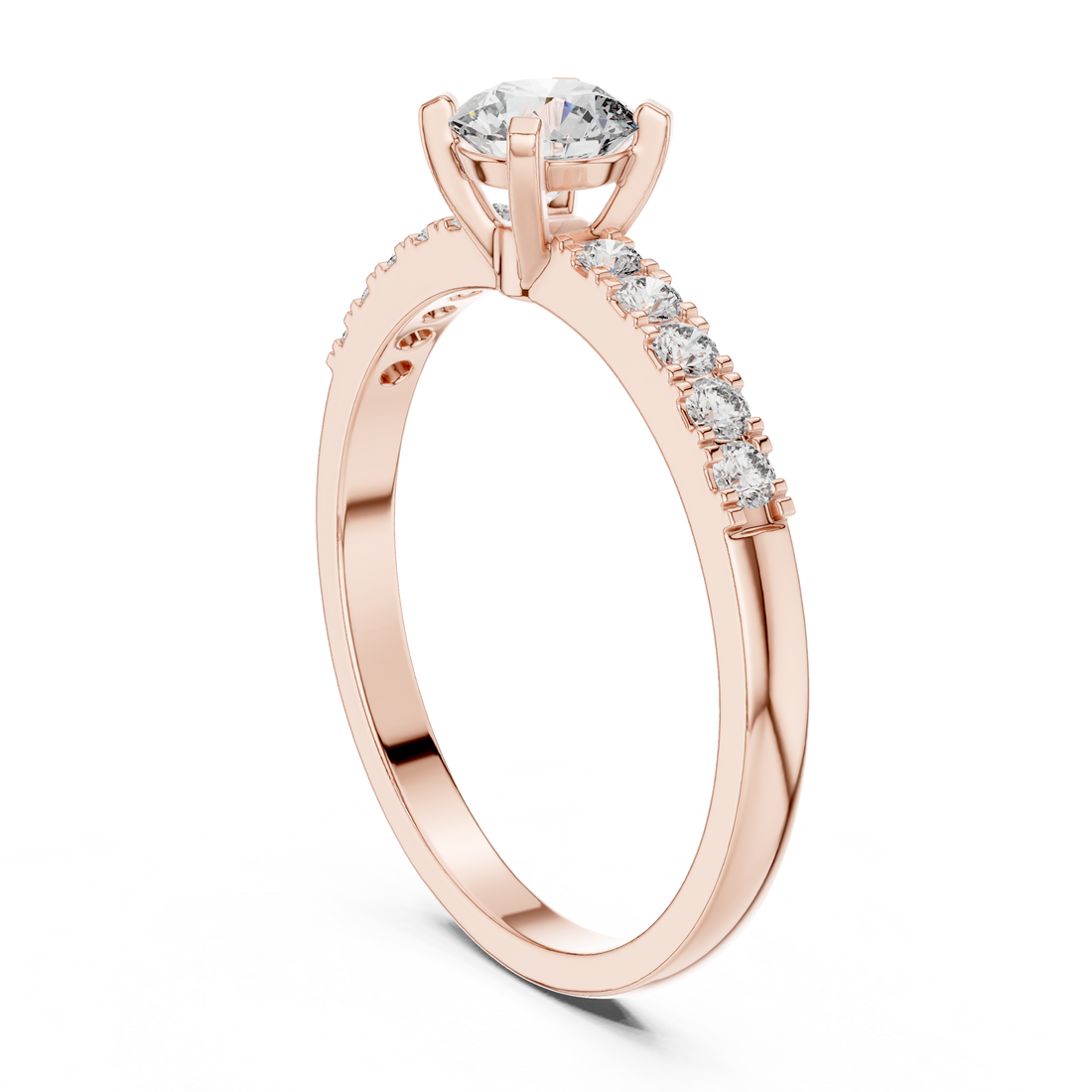 HLR-111 - Solitaire Round Ring - White Gold