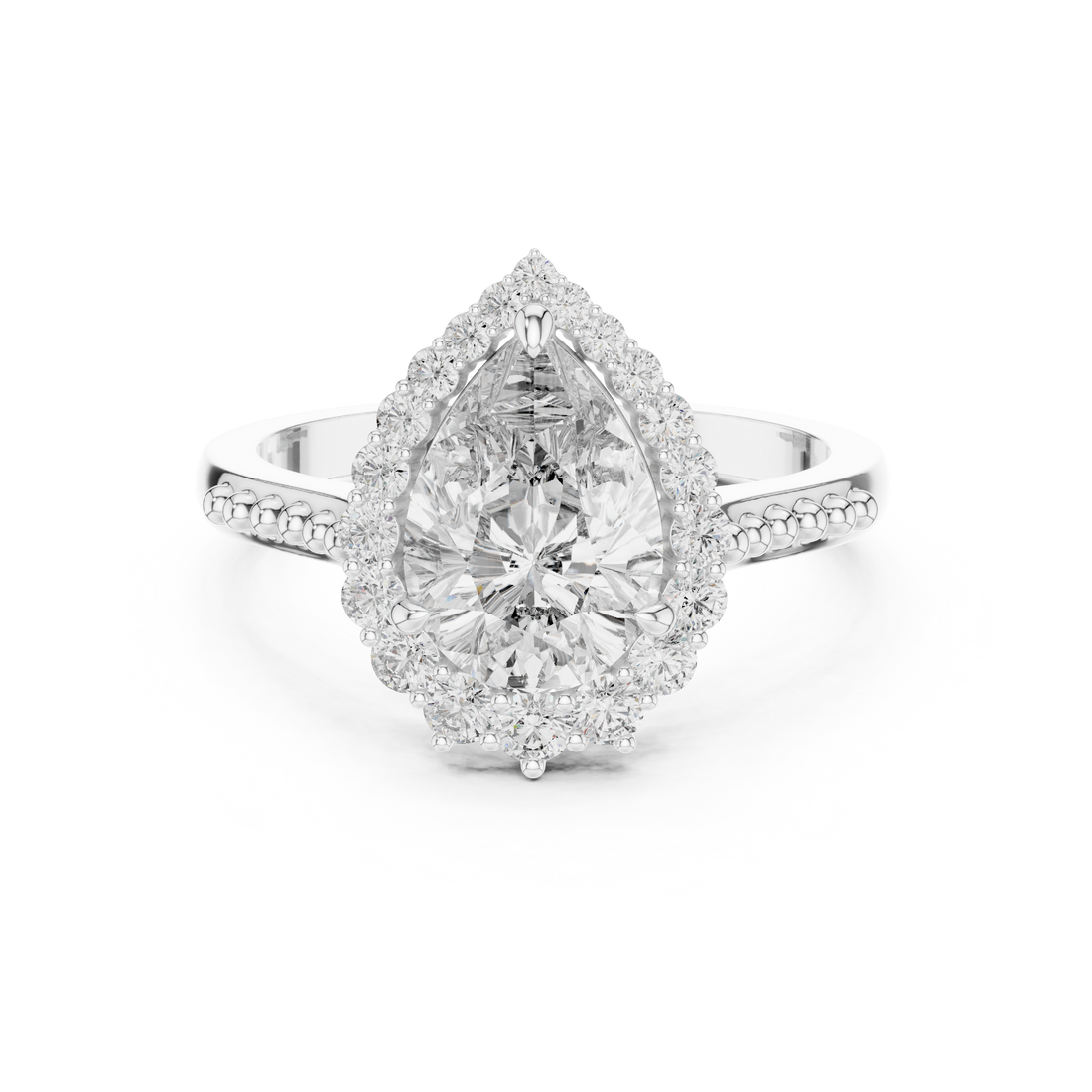 Halo Ring - Pear | 9#10028L_29 - Rose Gold