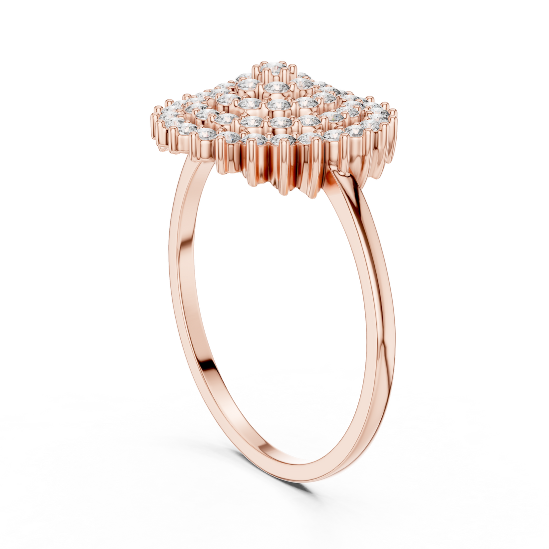 DR-6304 - Fashion Round Ring - White Gold
