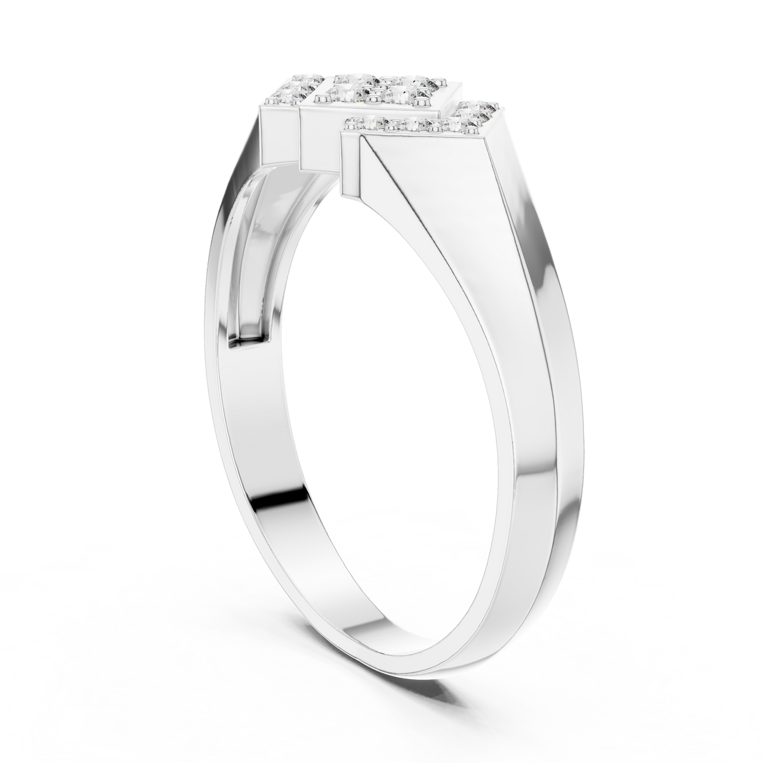 DR-6291 - Fashion Round Ring - White Gold