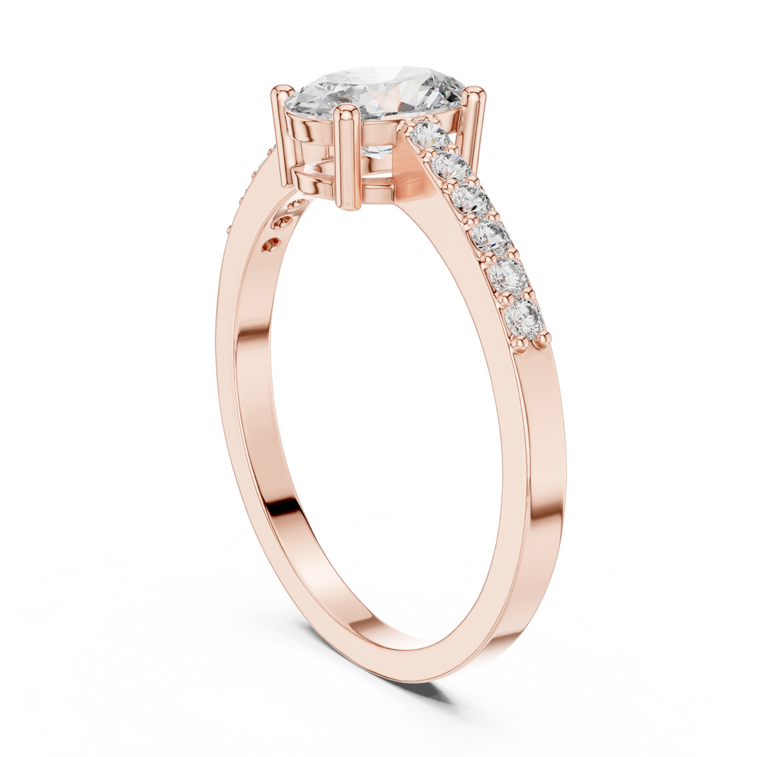 ALR-114 - Solitaire Oval Ring - White Gold