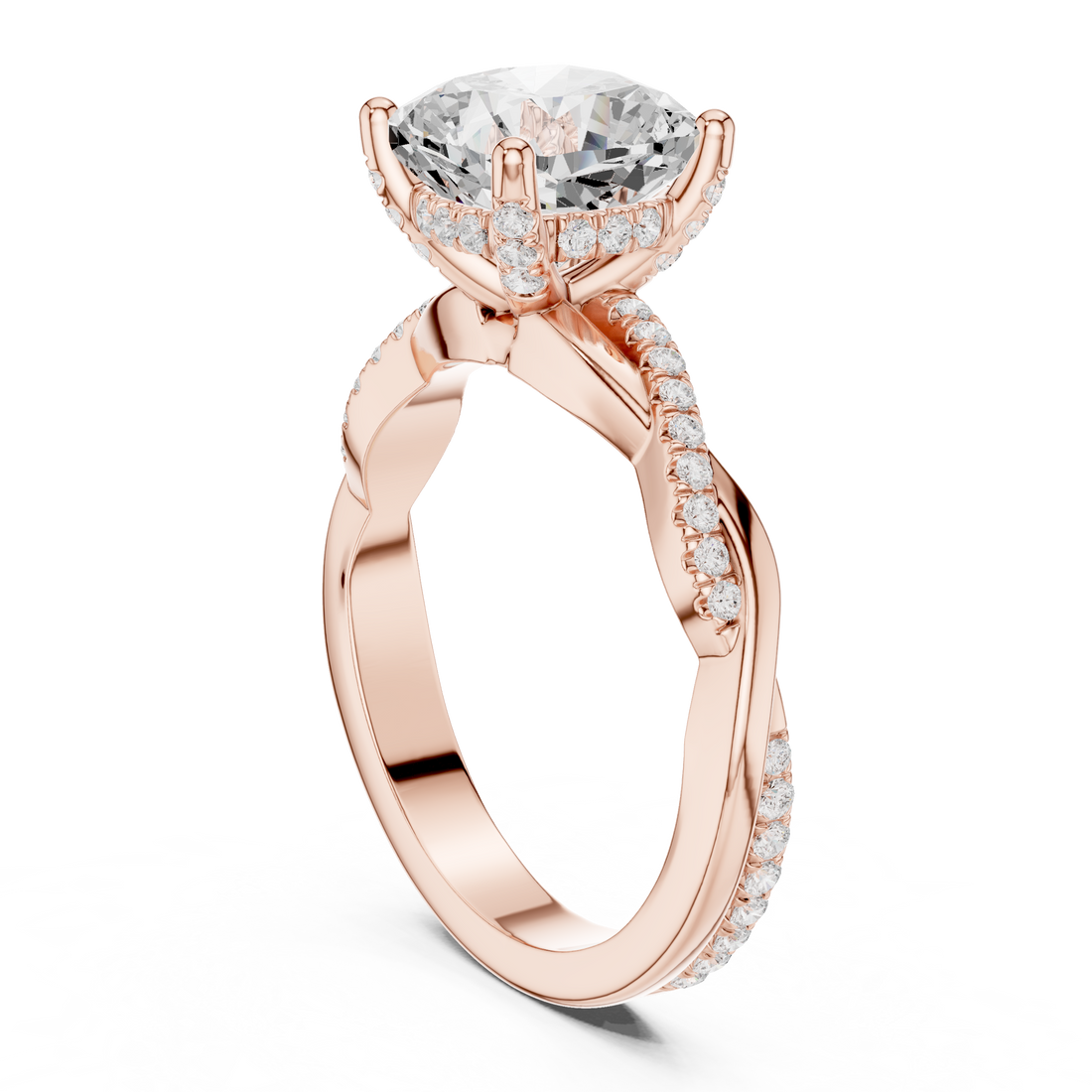 DDLR-160-CU - Solitaire Cushion Ring - White Gold