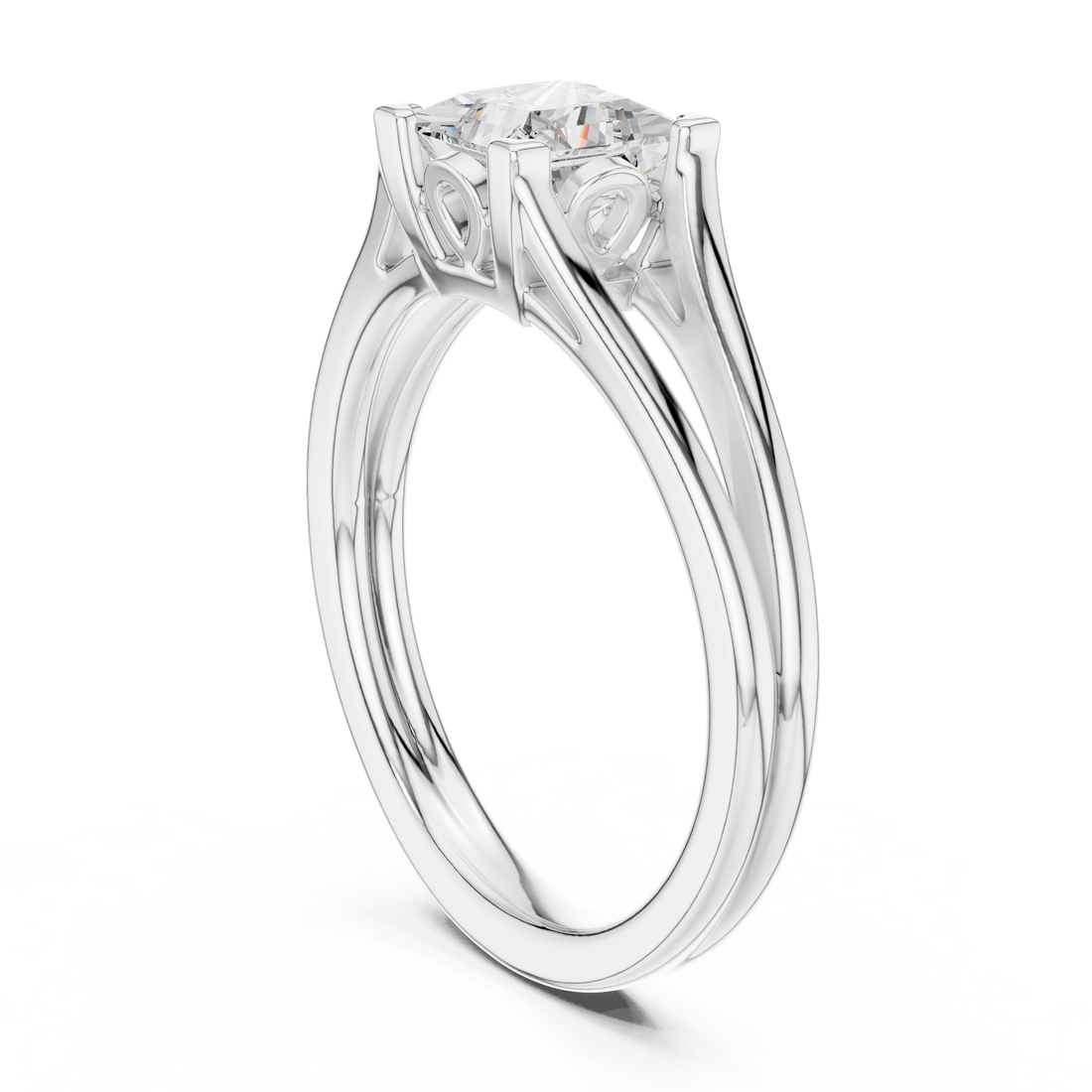 DDLR-571 - Solitaire Princess Ring - White Gold