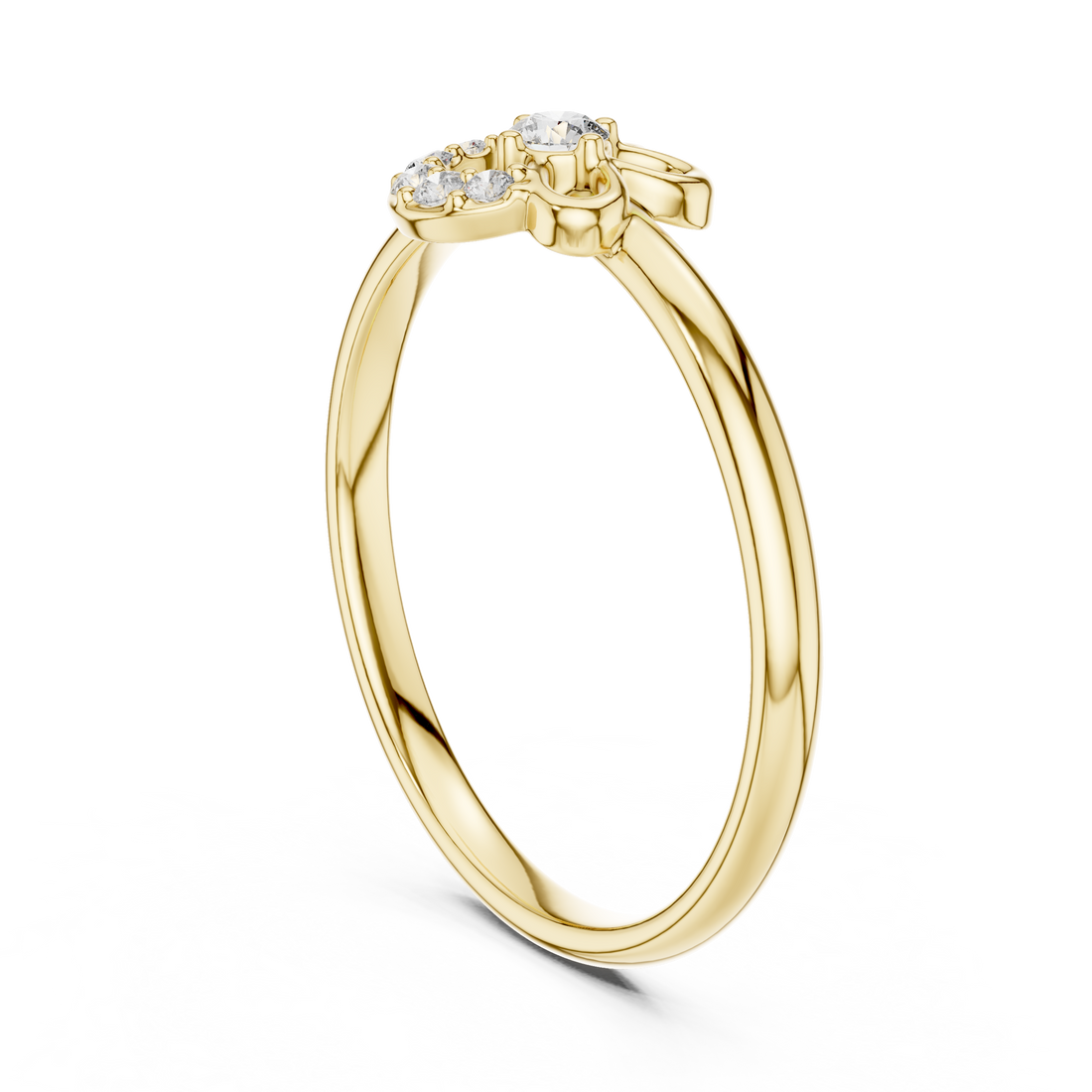 1 (353) - Fashion Round Ring - White Gold