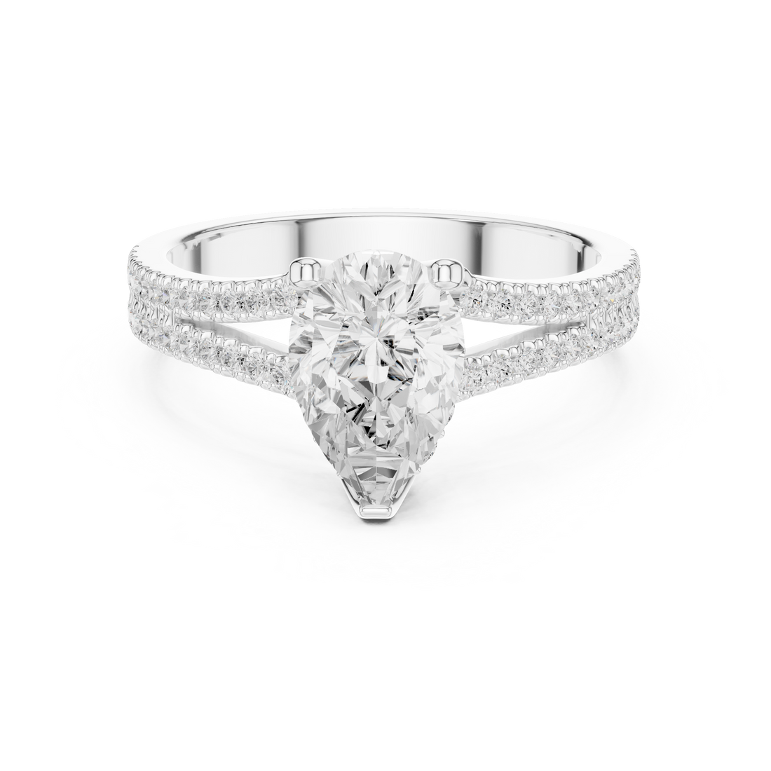 Split Shank Ring - Pear | DDLR-1087 - Rose Gold