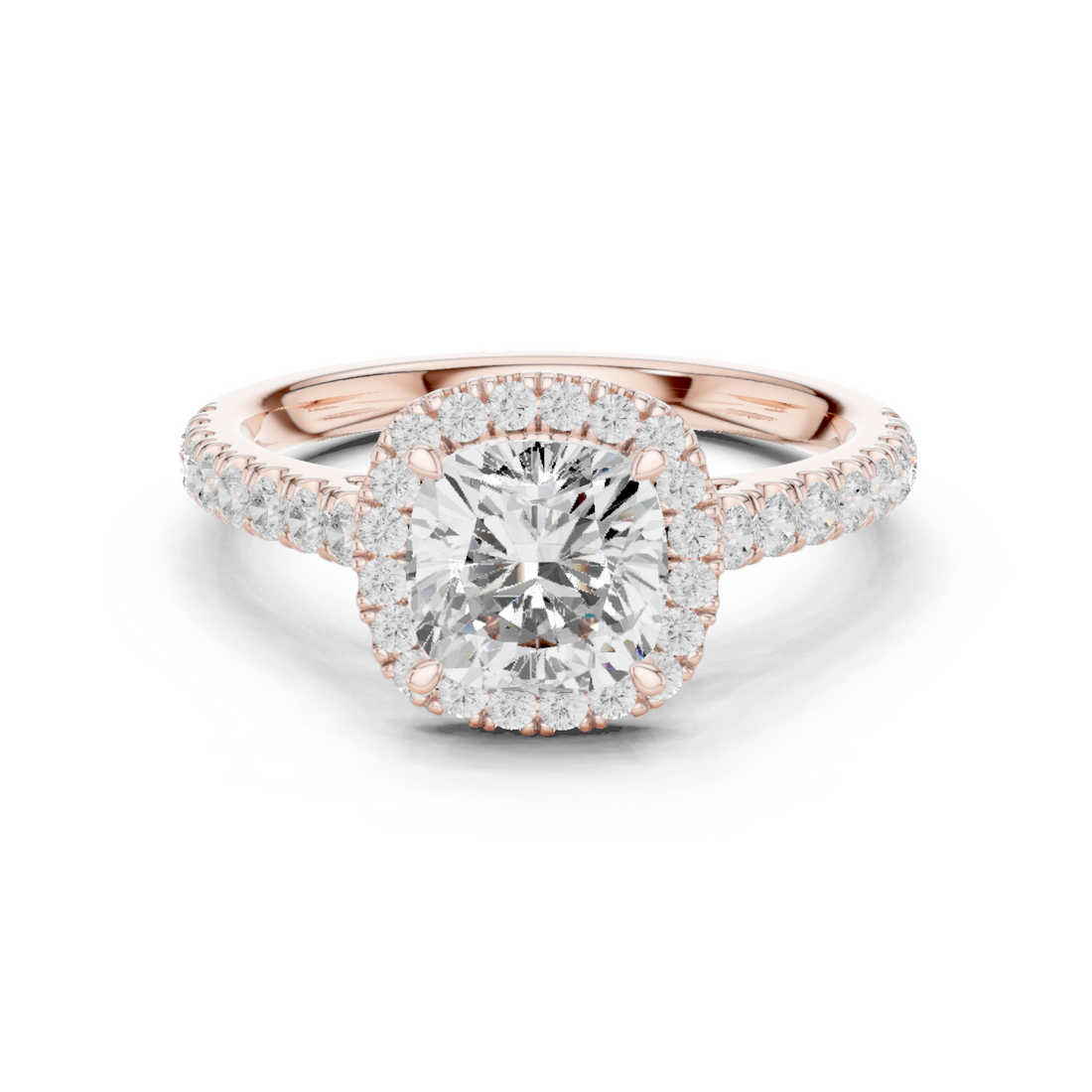 Halo Ring - Cushion | DDLR-118-CU - White Gold