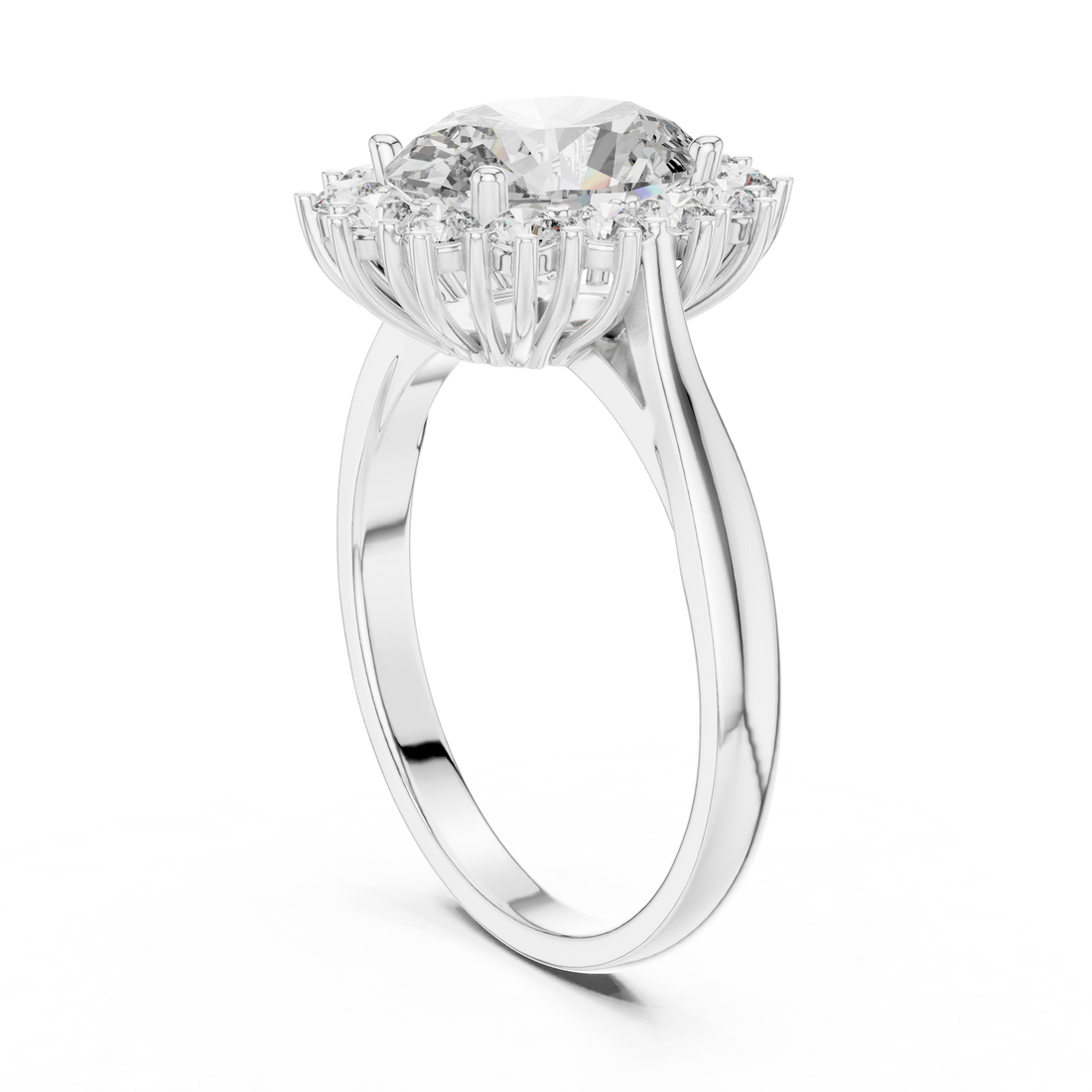 00001L (13) - Fashion Oval Ring - White Gold