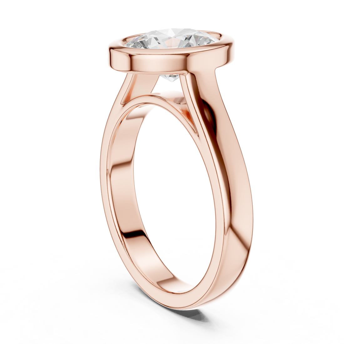 DDLR-092-OV - Solitaire Oval Ring - White Gold