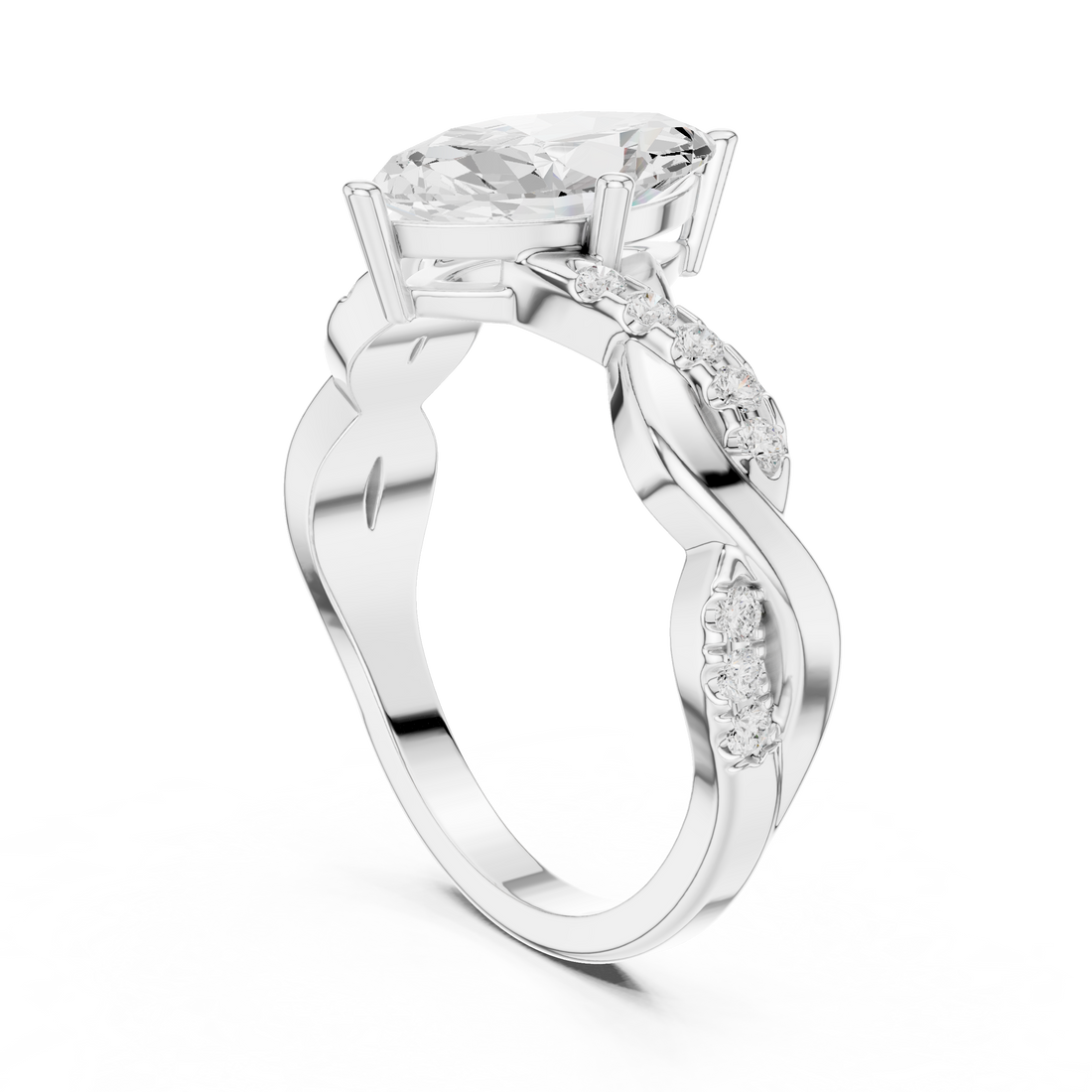 DDLR-1104 - Solitaire Marquise Ring - White Gold