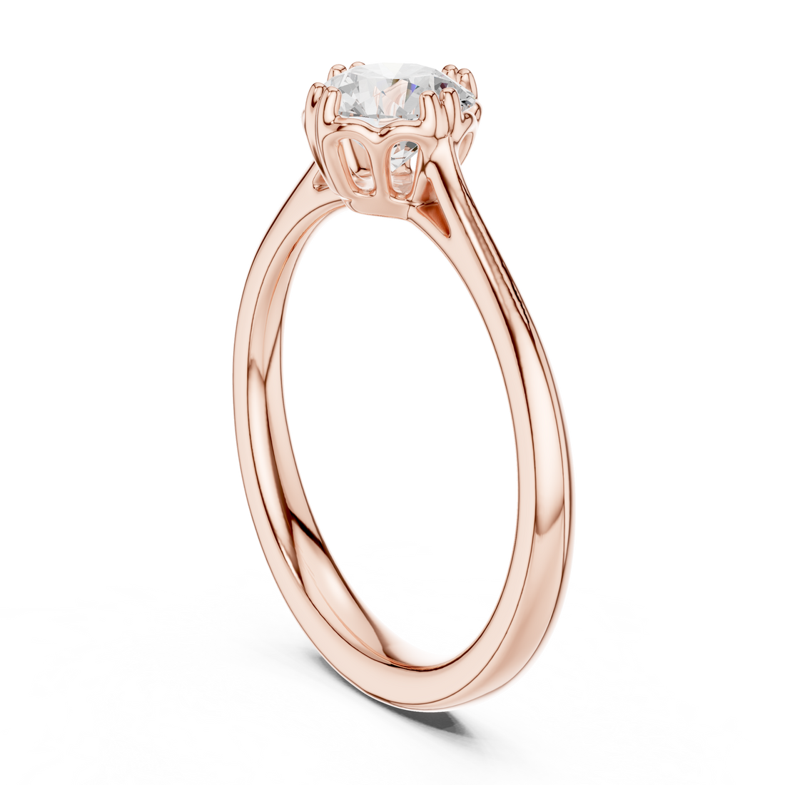 DDLR-553 - Solitaire Round Ring - White Gold
