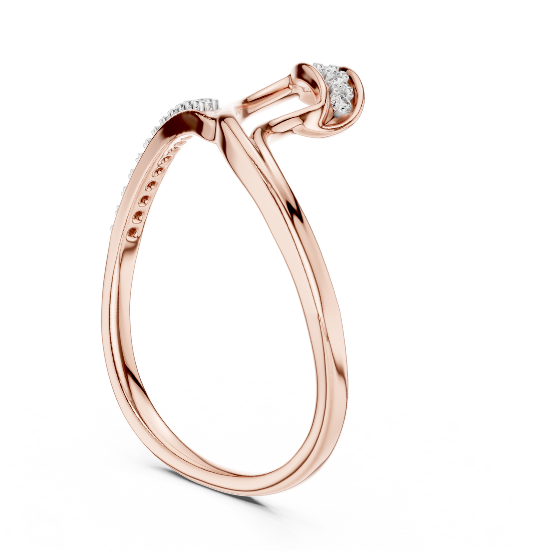 12#10031@L - Fashion None Ring - White Gold