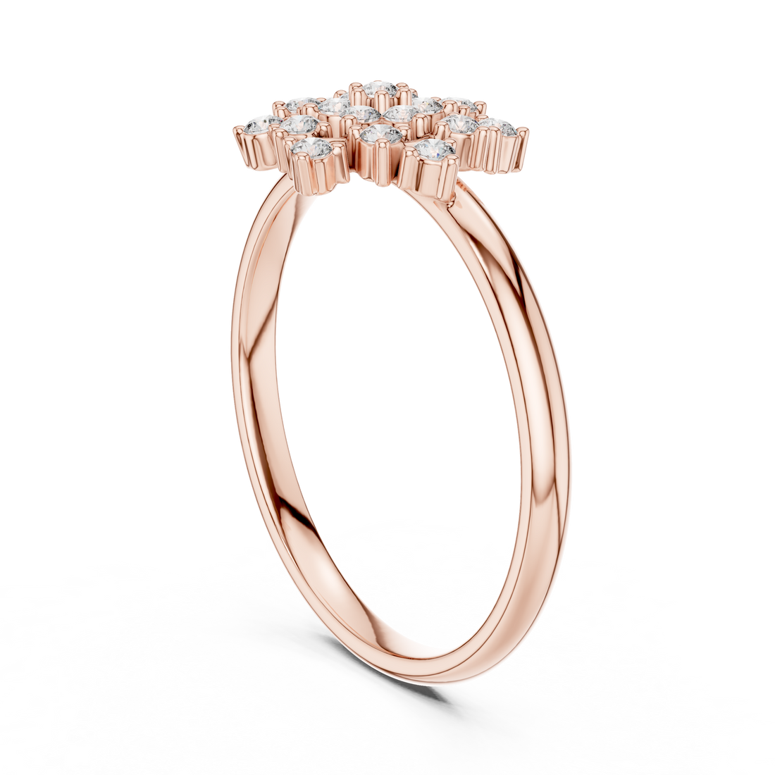 1 (276) - Fashion Round Ring - White Gold