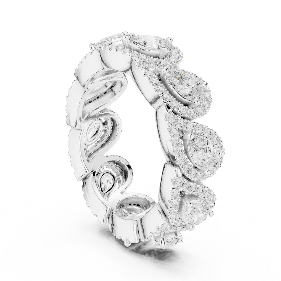 DDLR-306 - Eternity Pear Ring - White Gold