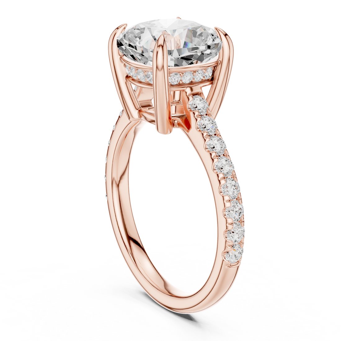 DDLR-1023 - Solitaire Cushion Ring - White Gold