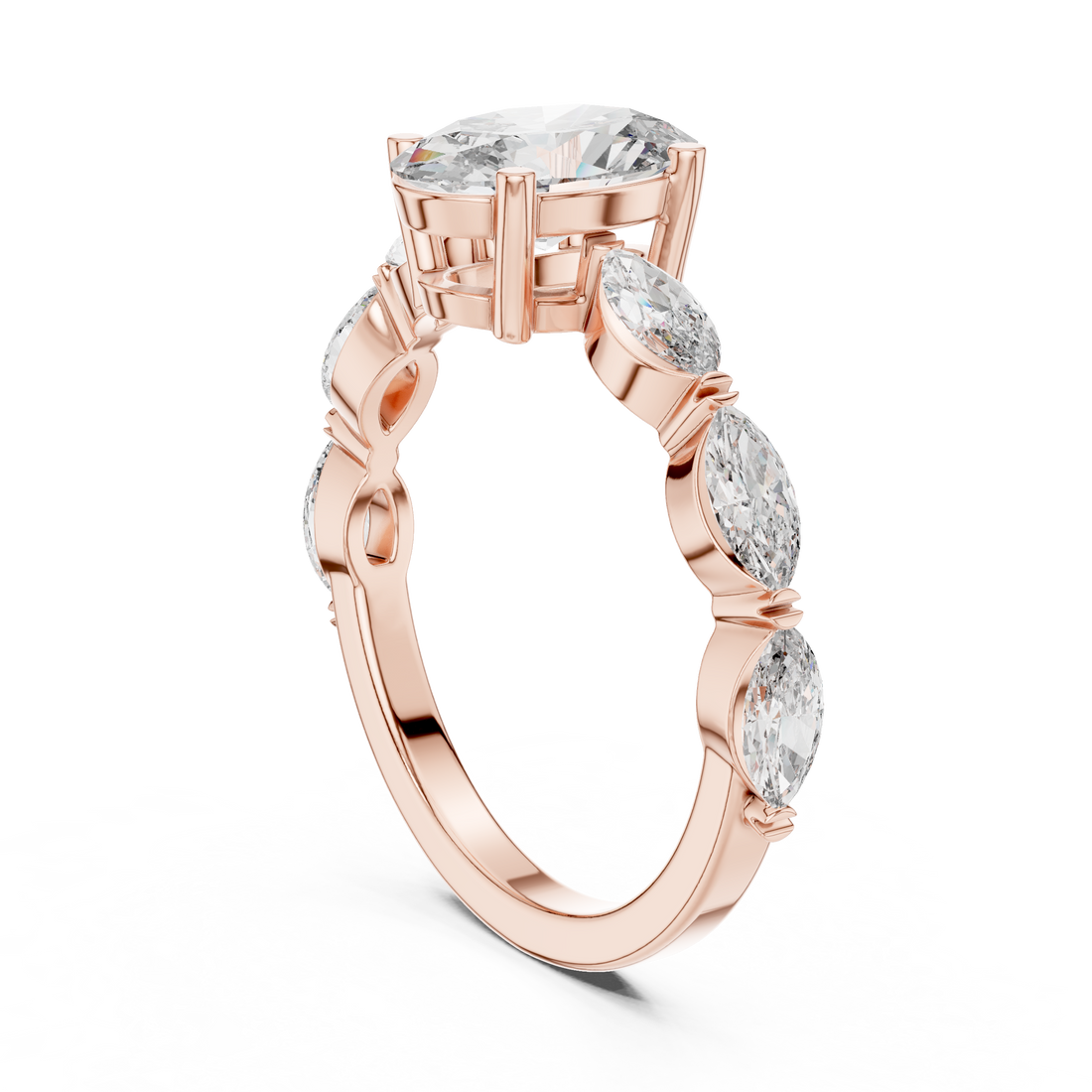 DDLR-180 - Solitaire Oval Ring - White Gold