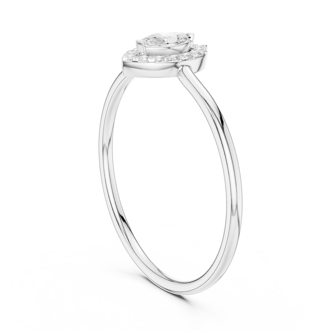 Fashion Ring - Marquise | HLR-205 - White Gold