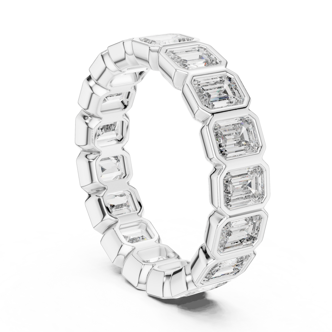 DDLR-217 - Eternity Emerald Ring - White Gold