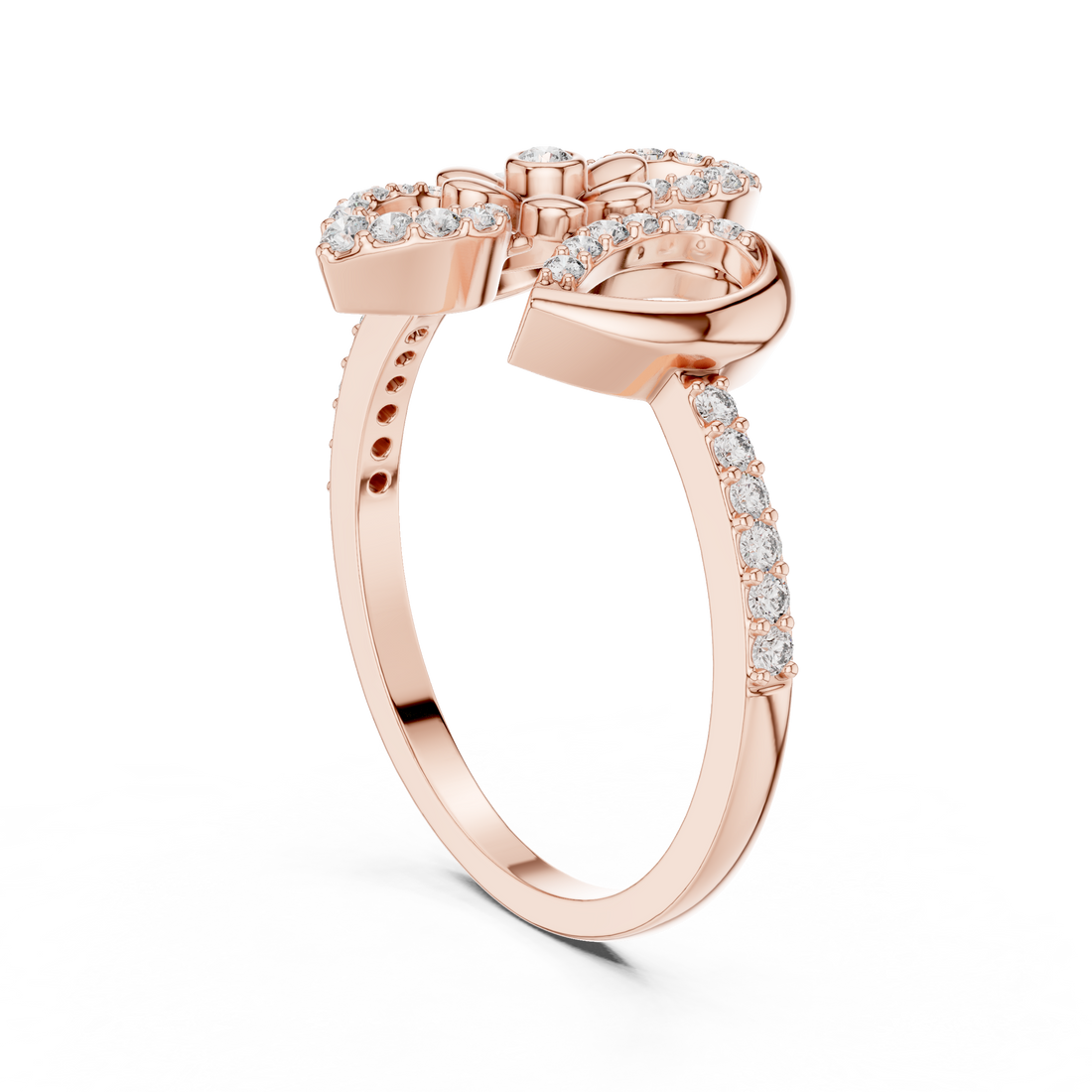 LR-01 (57) - Fashion Round Ring - White Gold