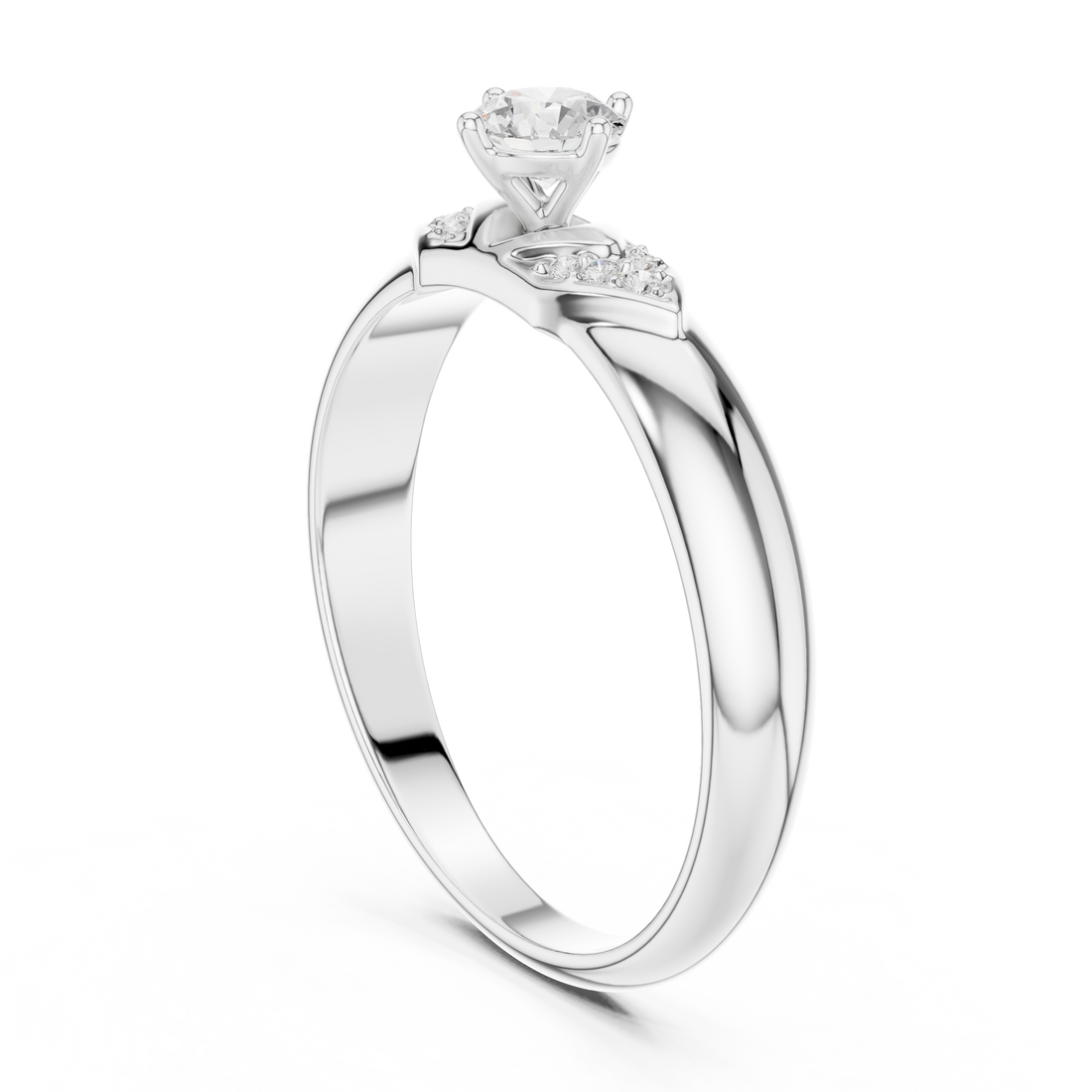 SBWR(12) - Fashion Round Ring - White Gold