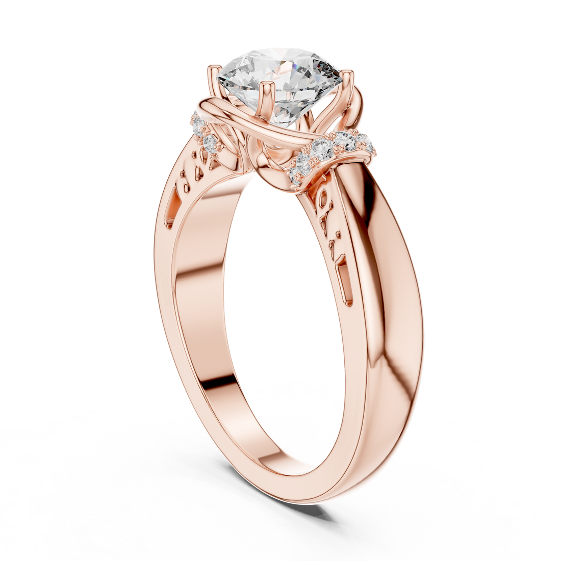 LR-0112 - Solitaire Round Ring - White Gold