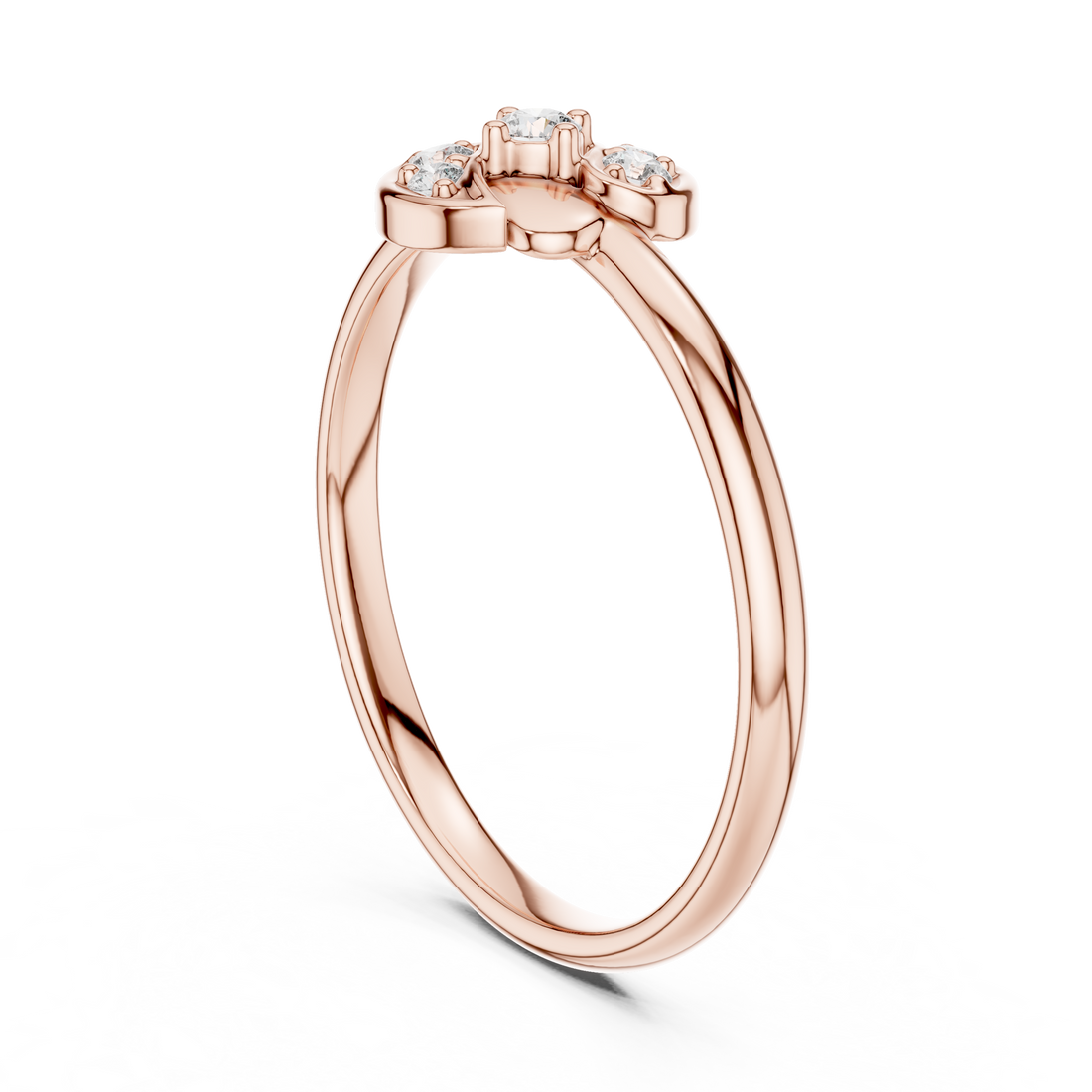 1 (352) - Fashion Round Ring - White Gold