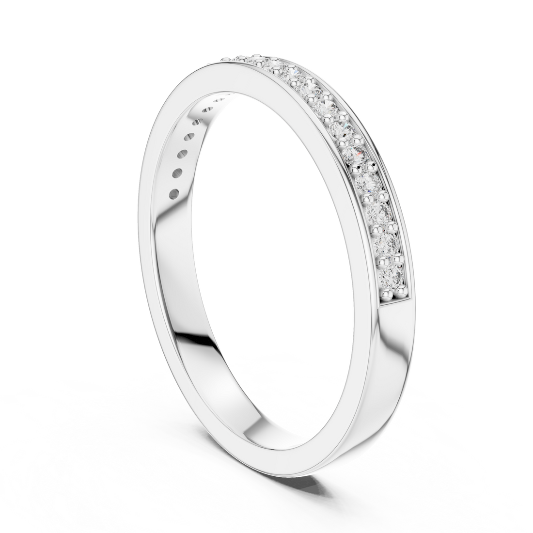 12#10010@L - Eternity Round Ring - White Gold