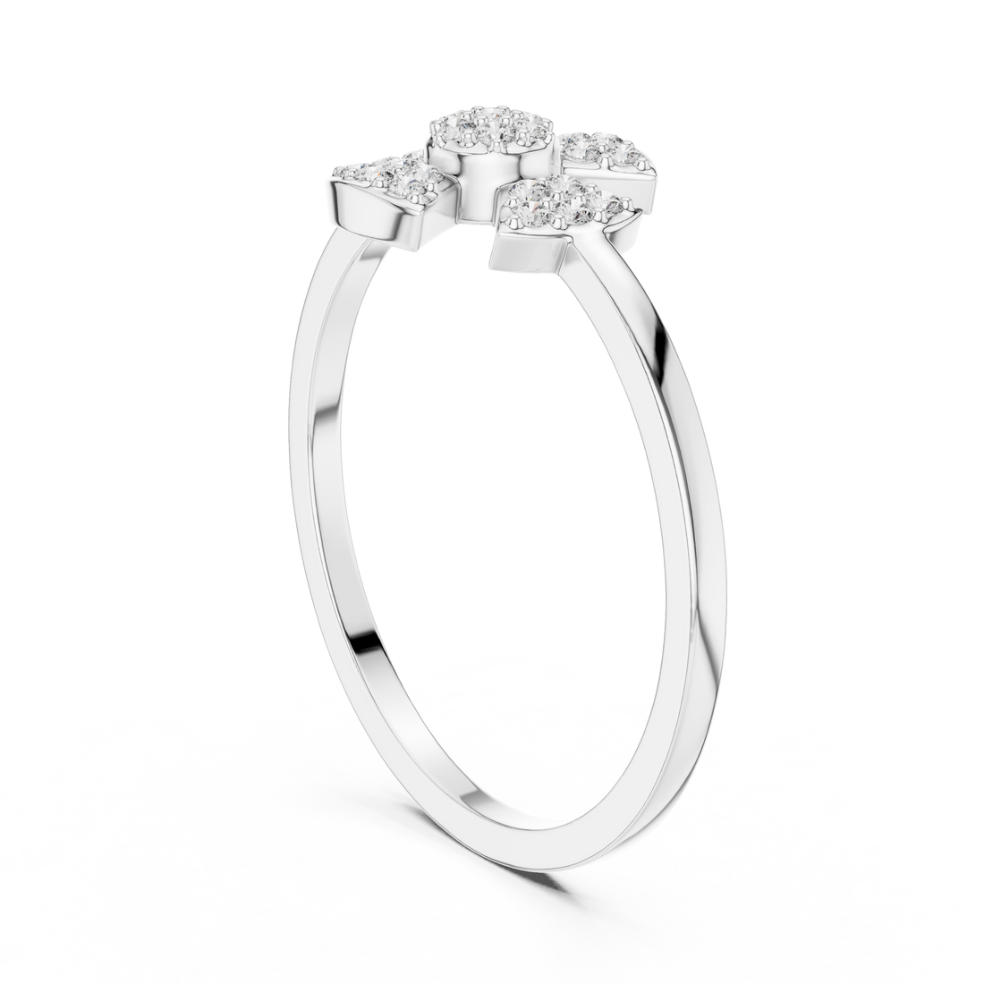 DR-6320 - Fashion Round Ring - White Gold