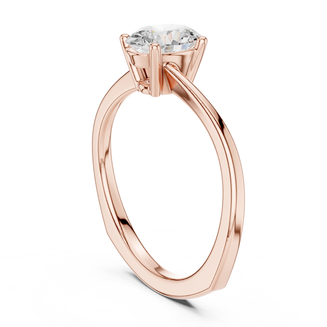 DDLR-478 - Solitaire Oval Ring - White Gold